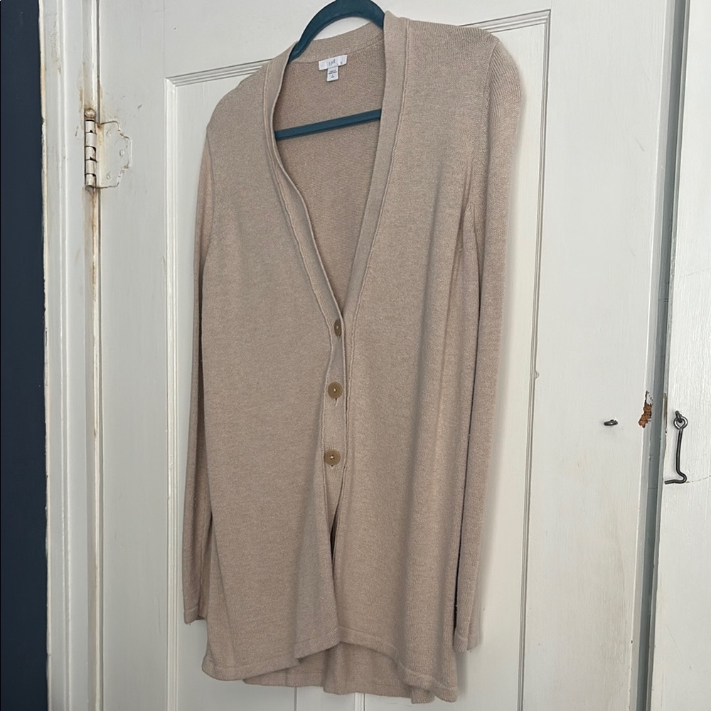 J. Jill Cream Cardigan Sweater Classic Knit